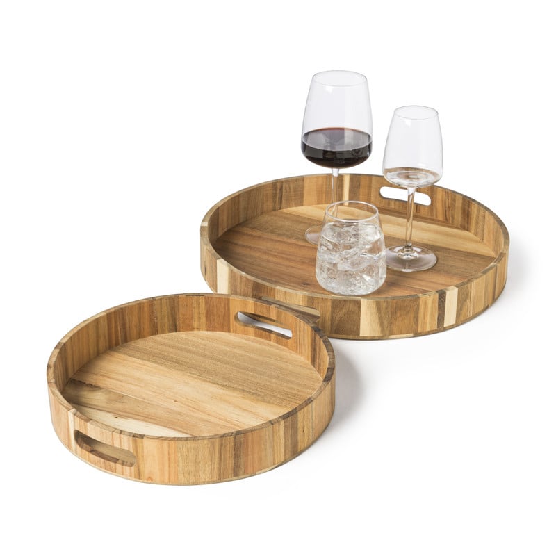 Dienblad acacia - naturel - ø30 cm