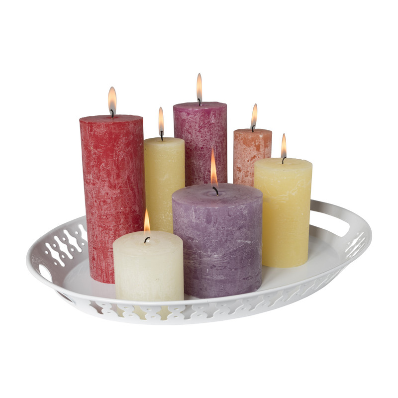 Dienblad metaal - wit - 42x33,5x4,5 cm