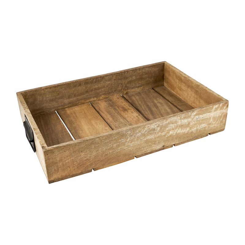 Tray met grepen - mangohout - 46x30x8 cm 