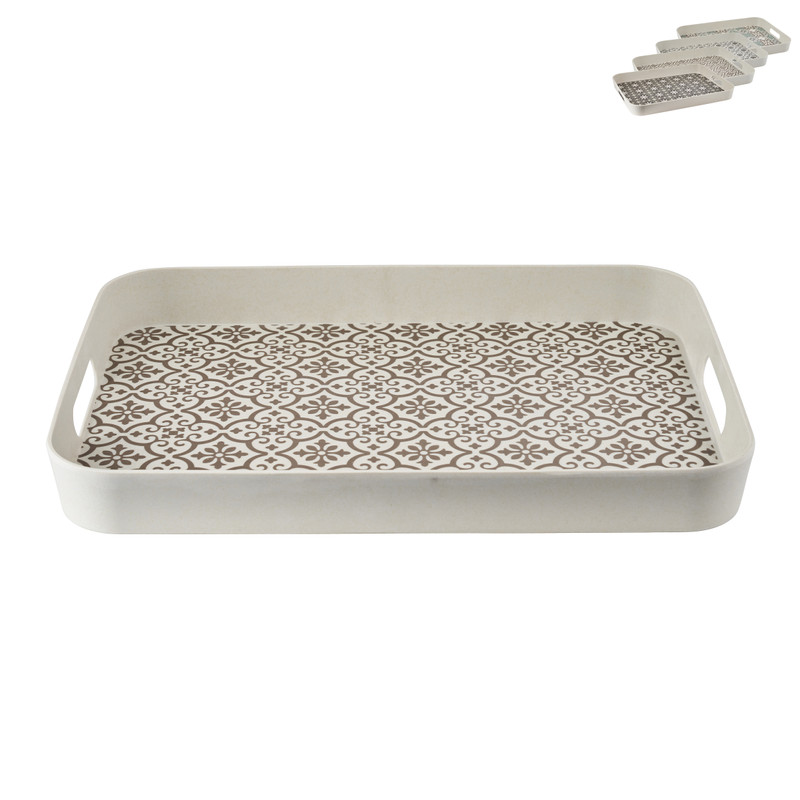 Dienblad met print - diverse kleuren - 41x31x4,5 cm