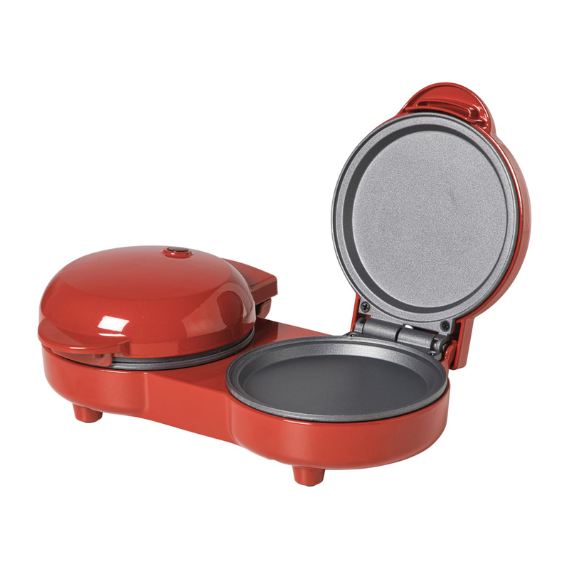 Dubbele pannenkoekenmaker - rood - 1100 watt