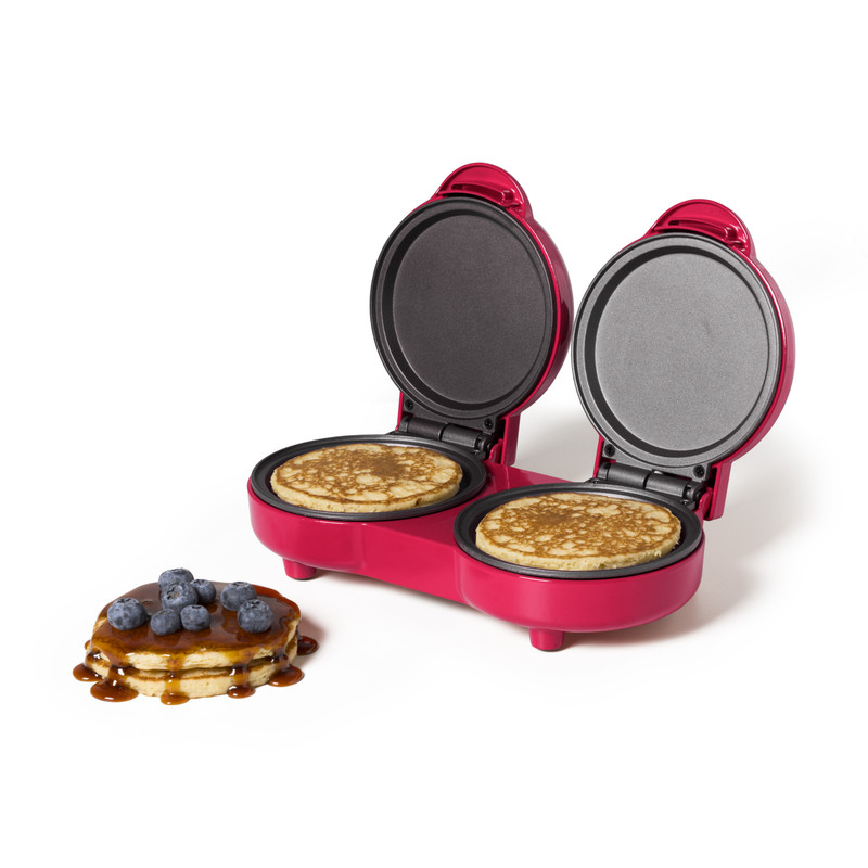 Dubbele pannenkoekenmaker - rood - 1100 watt