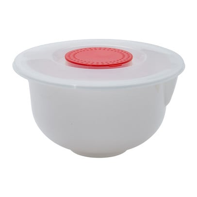 Beslagkom met deksel - 24 cm - wit