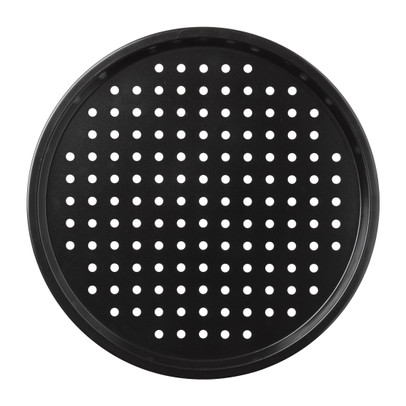 Pizzavorm geperforeerd - zwart - ø31 cm 