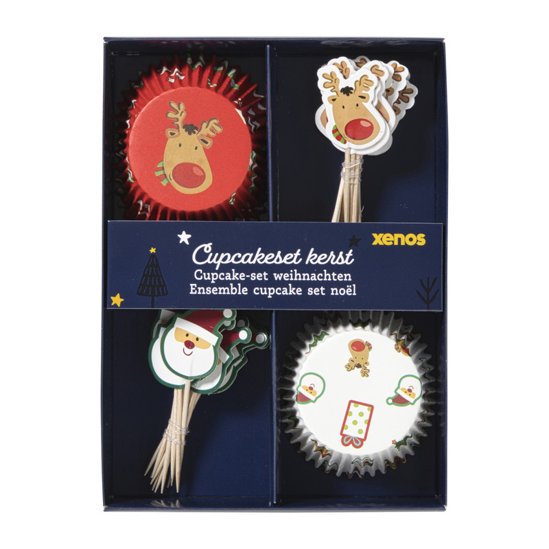 Kerst cupcake set - rendier/kerstman - set van 24