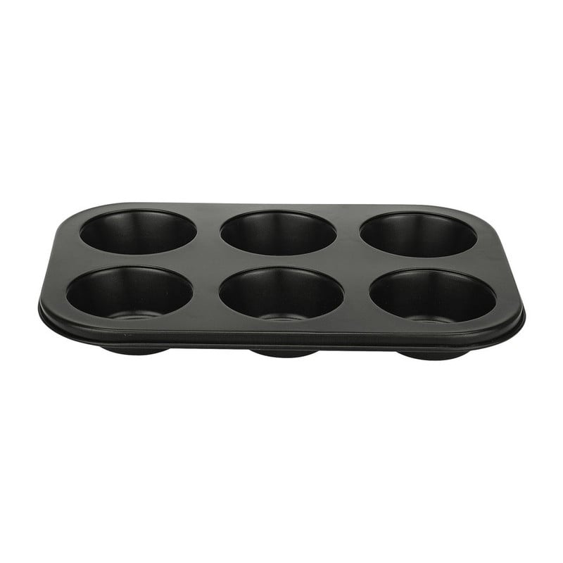 Cupcake bakvorm - zwart - 6 cups