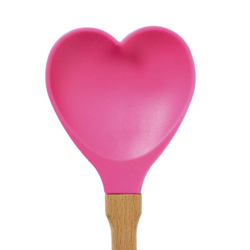 Spatel hartje - roze/bruin