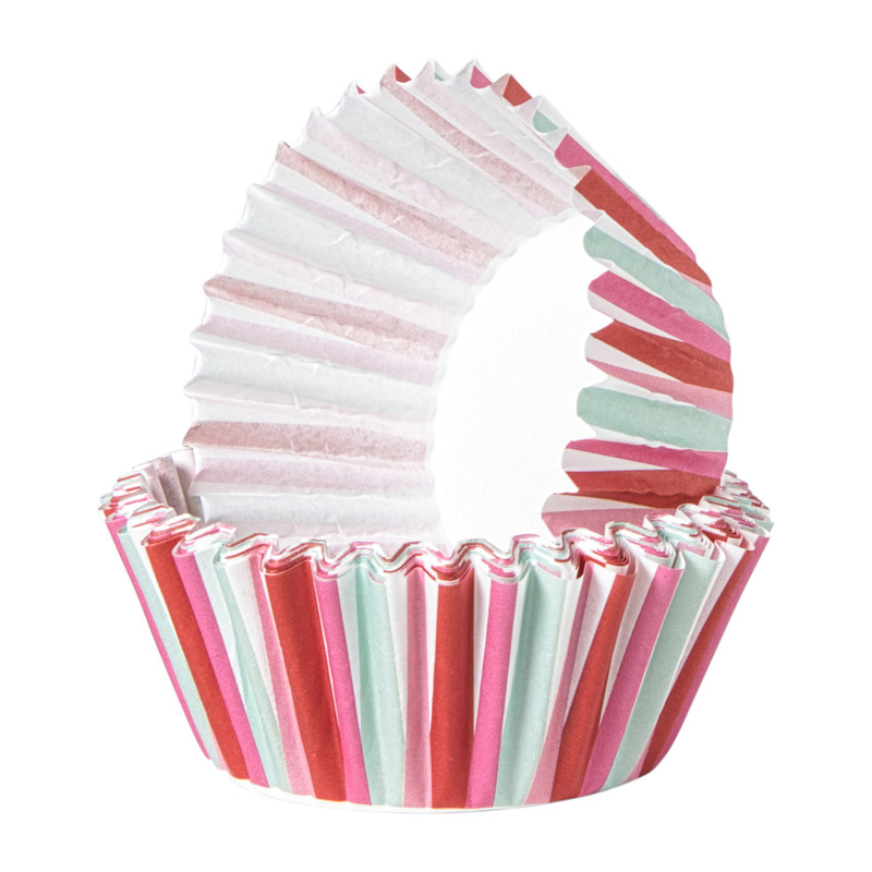 Cupcakevormpjes streep - set van 24