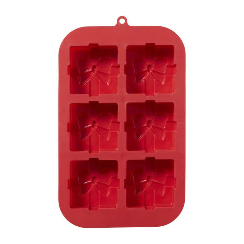 Siliconen bakvorm cadeau - rood - 29x17.5x3 cm