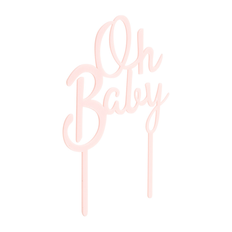 Tasty Me cake topper - Oh Baby - roze