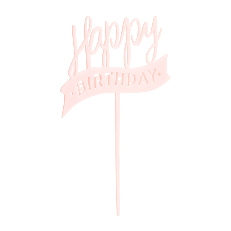 Tasty Me cake topper - Happy Birthday - roze