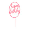 Tasty Me cake topper - Happy Birthday rond - roze