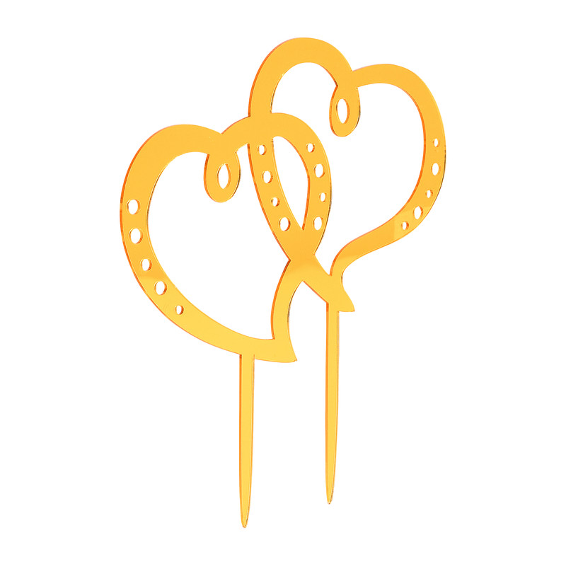 Tasty Me cake topper - Dubbel hart - goud