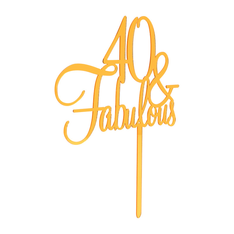 Tasty Me cake topper - 40 & fabulous - goud
