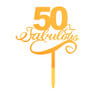 Tasty Me cake topper - 50 & fabulous - goud