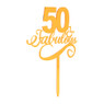 Tasty Me cake topper - 50 & fabulous - goud