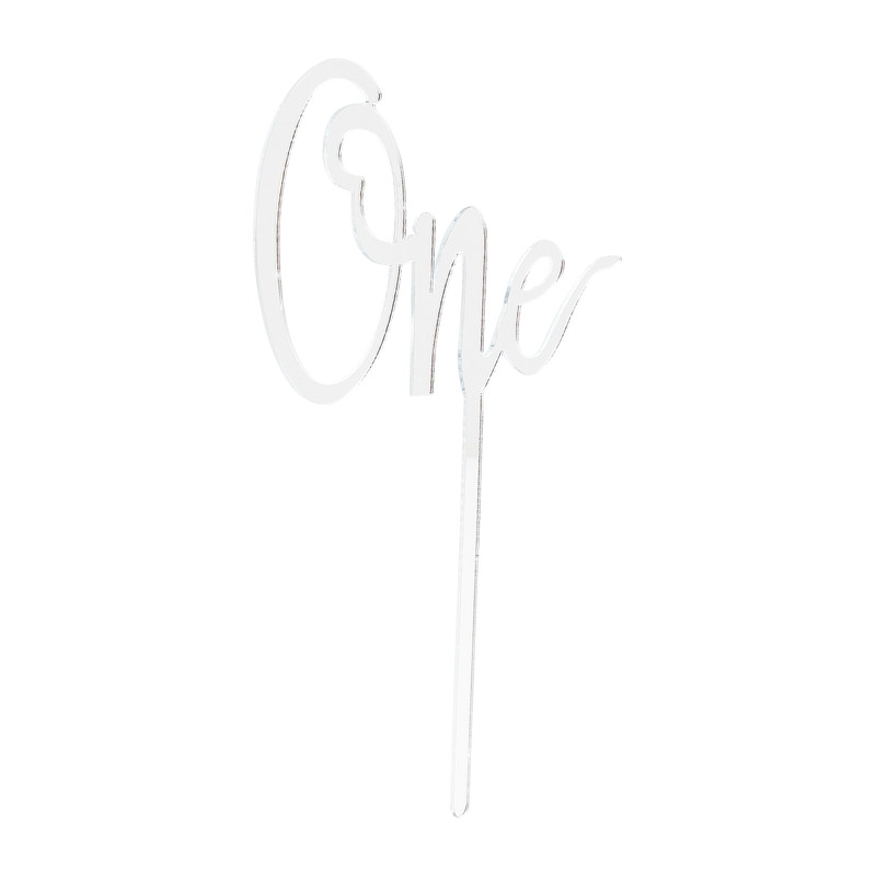 Tasty Me cake topper - One - zilver