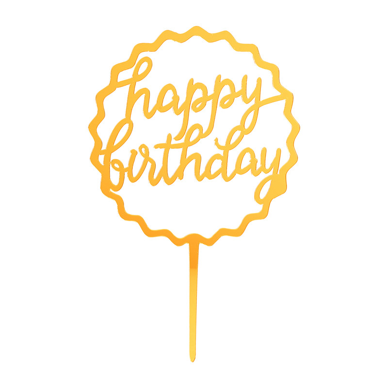 Tasty Me cake topper - Happy Birthday - goudkleurig