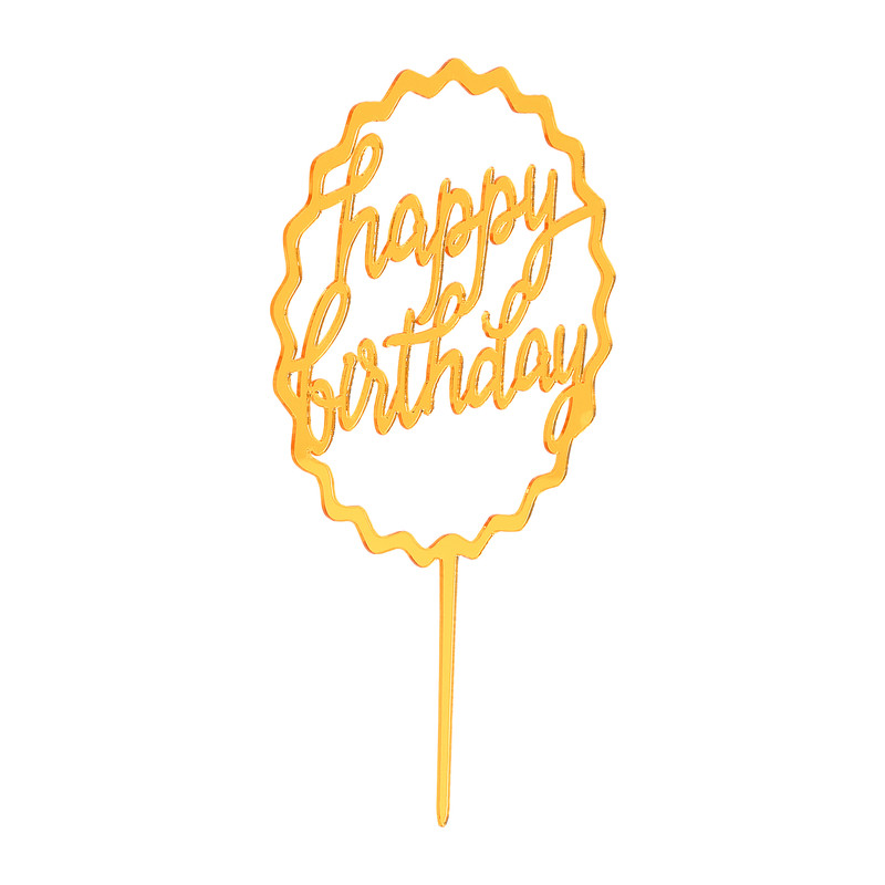 Tasty Me cake topper - Happy Birthday - goudkleurig