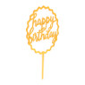 Tasty Me cake topper - Happy Birthday - goudkleurig