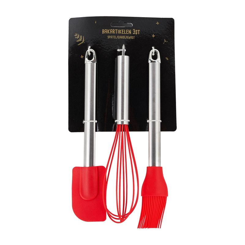 Bakartikelen - rood - 3-delig