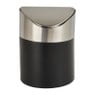 Tafel afvalbakje - zwart/rvs - 11.5x17 cm