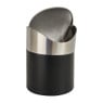 Tafel afvalbakje - zwart/rvs - 11.5x17 cm