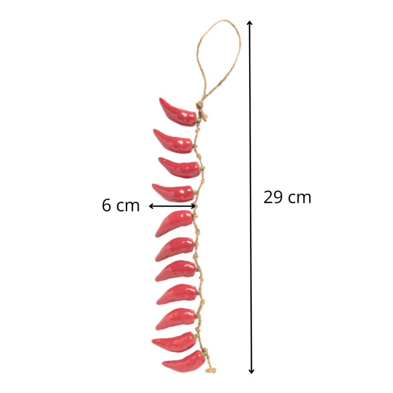Slinger met pepers - rood - 29 cm