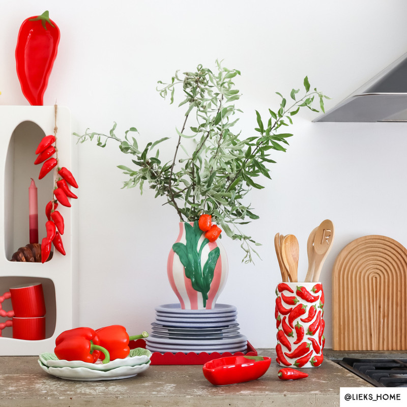 Slinger met pepers - rood - 29 cm