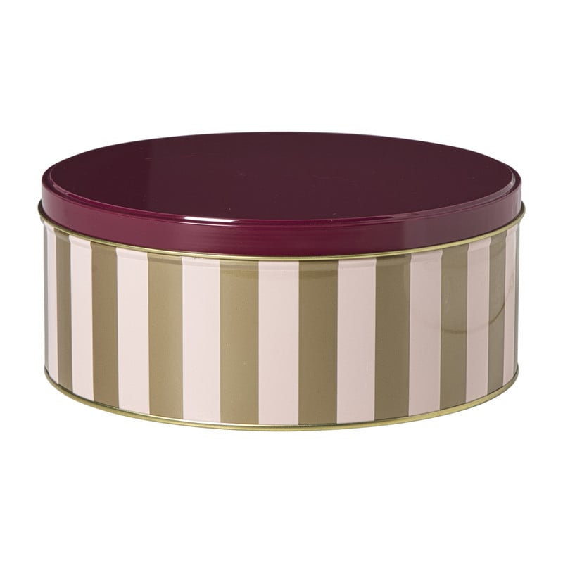 Koektrommel streep - roze/goudkleurig - ø19.6 cm