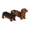 Peper- en zout stel teckel - bruin - 6.2x12x3.5 cm