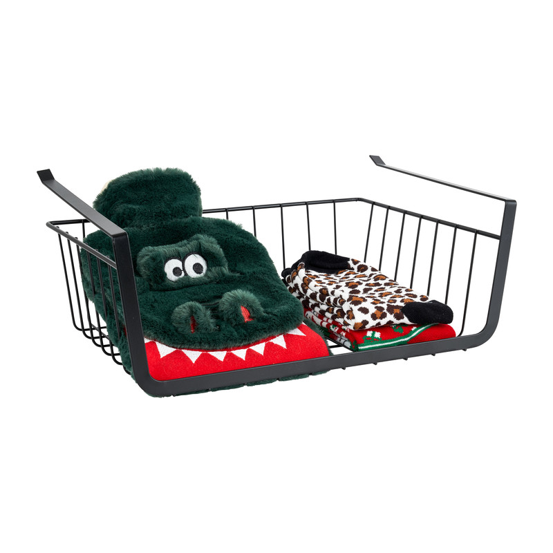 Hangmand voor onder plank - zwart - 36x25x13 cm