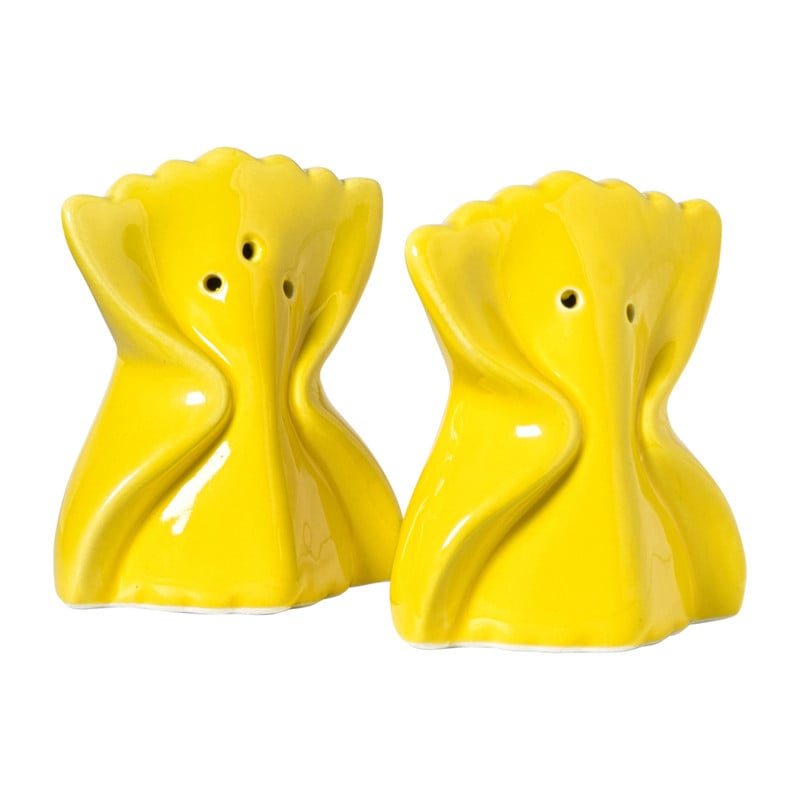 Pepervaatje pasta farfelle - geel - 8x6.5x4.5 cm