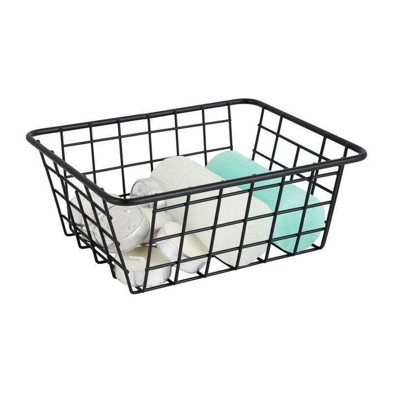 Draadmand small - zwart - 20x15,5x8 cm