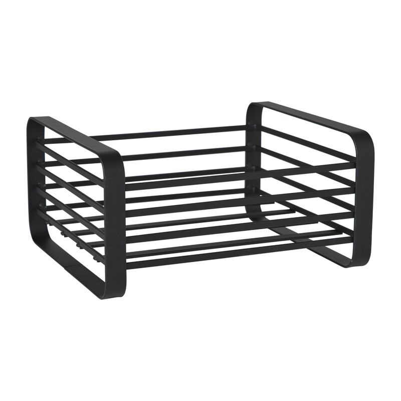 Servettenhouder metaal - zwart - 18x16x10 cm