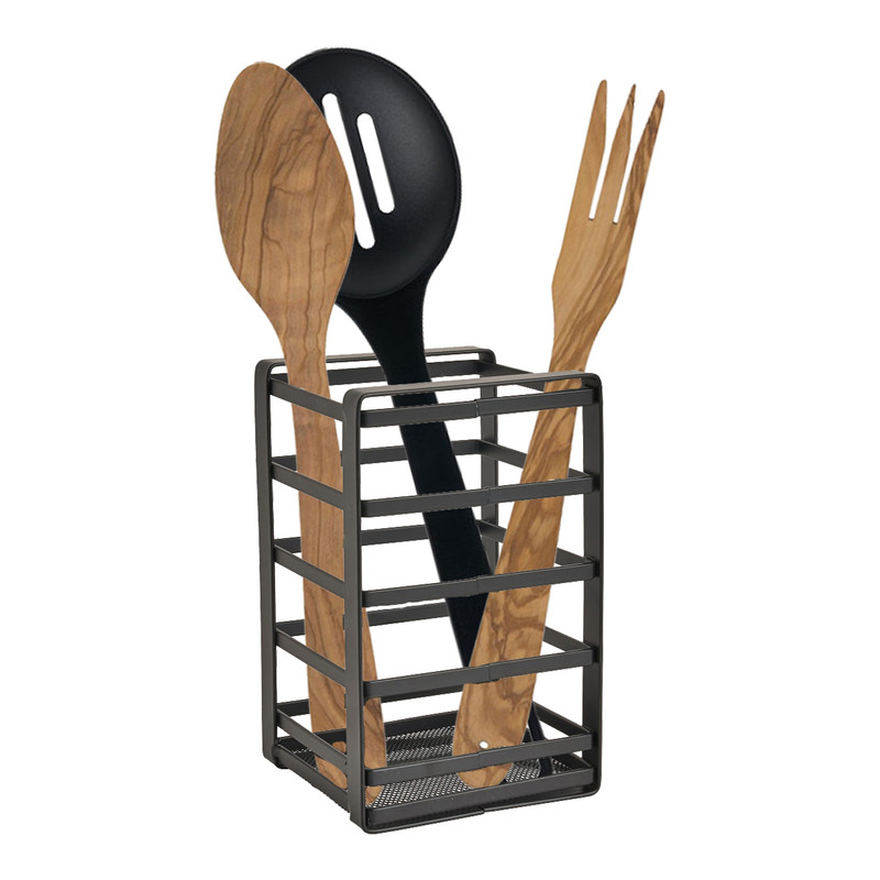 Keukentoolhouder - zwart - 10x10x16 cm