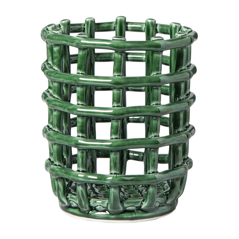 Keukengerei pot keramiek - groen - ø13.5x17 cm