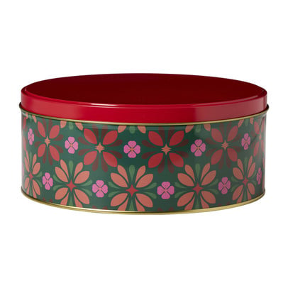 Koektrommel streep en bloemen - multikleur - ø19.6 cm