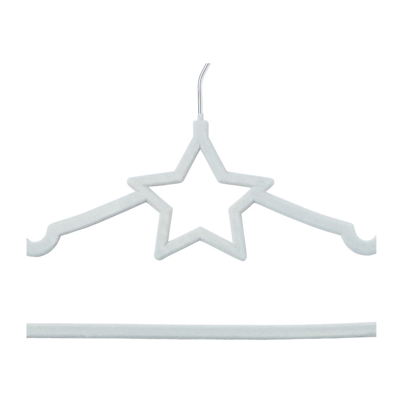 Kinder kledinghanger ster - vilt - blauw - set van 5