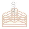 Kinder kledinghanger hart - vilt - beige - set van 5