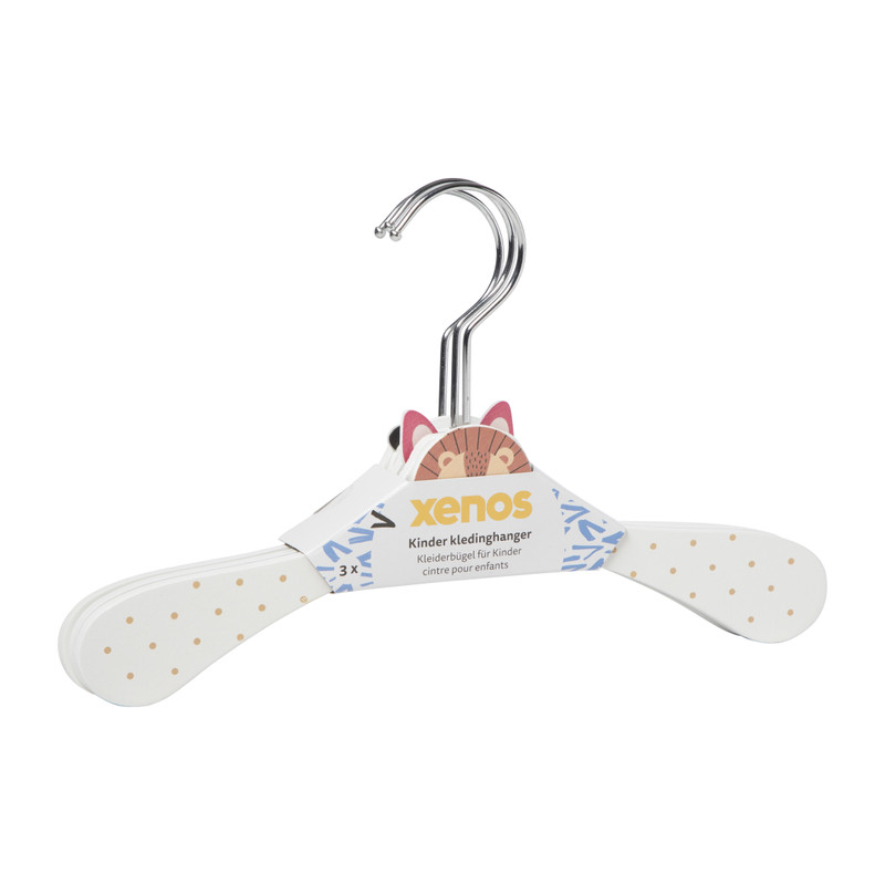 Kinder kledinghanger dieren - wit - set van 3