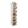 Hang organiser leafs met 6 vakken - bruin/beige - 125x30x30 cm