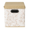 Opbergdoos met deksel leafs - bruin/beige - 30x24x22 cm