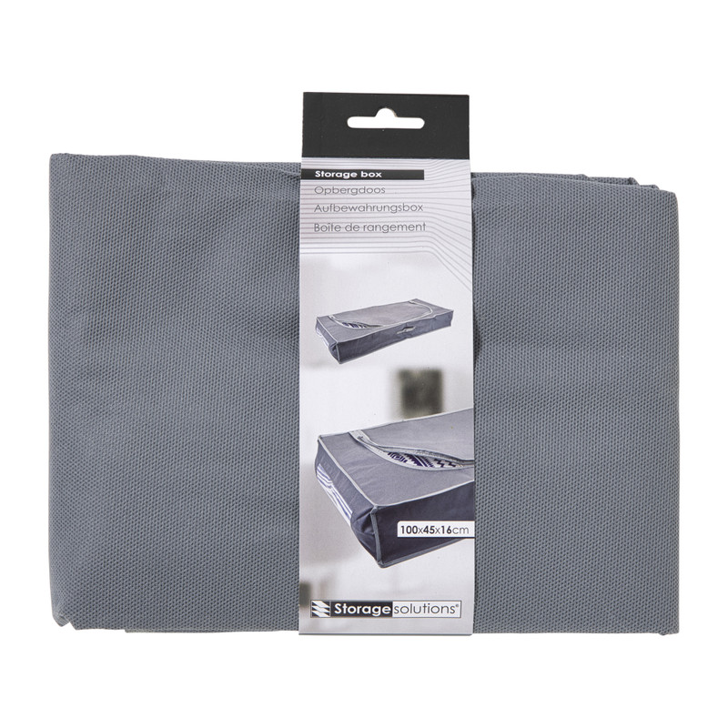 Opberghoes voor dekbed of kussens - grijs - 15x100x45 cm