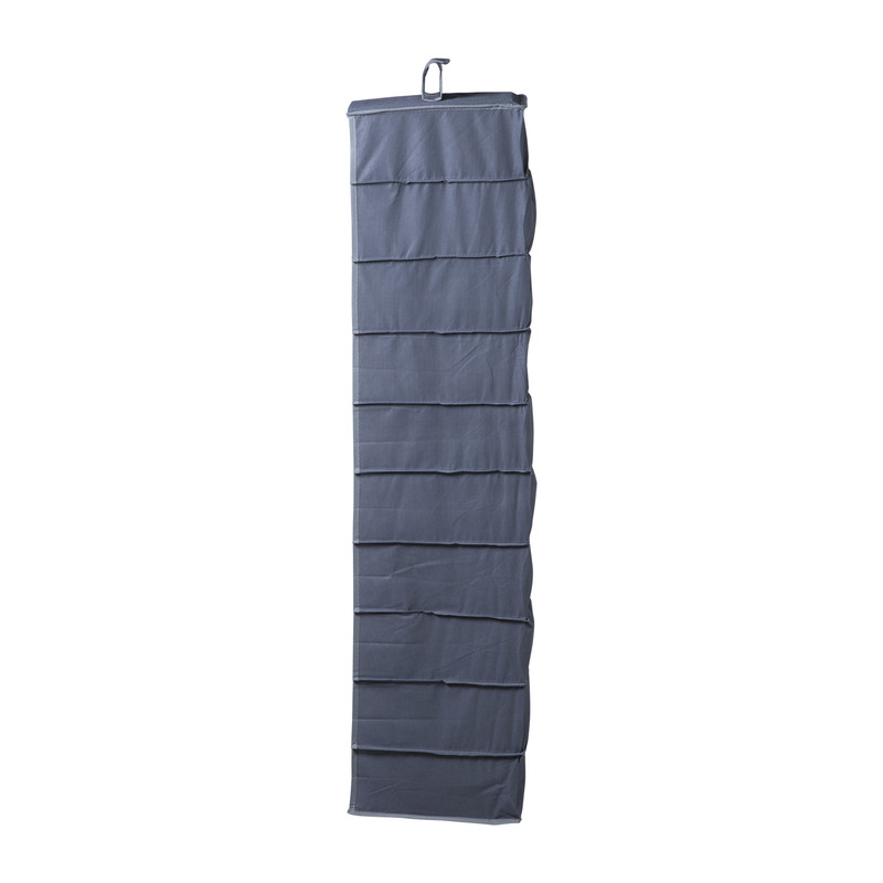 Hang organiser met 10 vakken - grijs - 154x34x6 cm