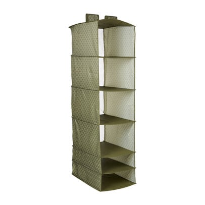 Hang organiser met 6 vakken - groen - 125x45x35 cm
