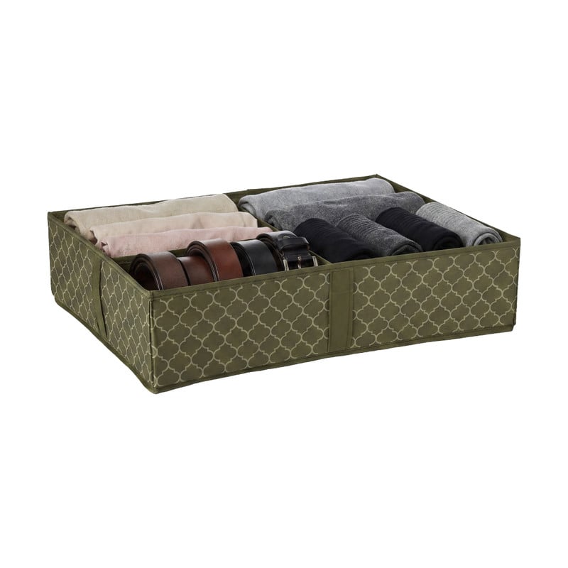 Organiser met dividers - groen - 11x44x34 cm