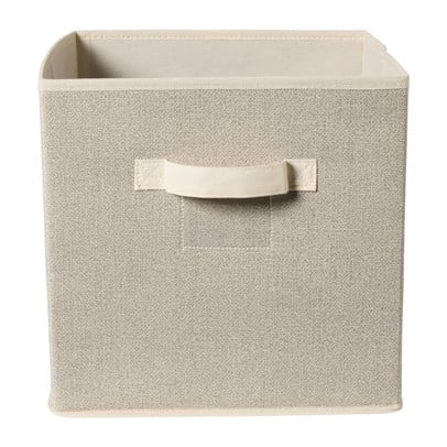 Opbergbox linnen look - beige - 30x30x30 cm
