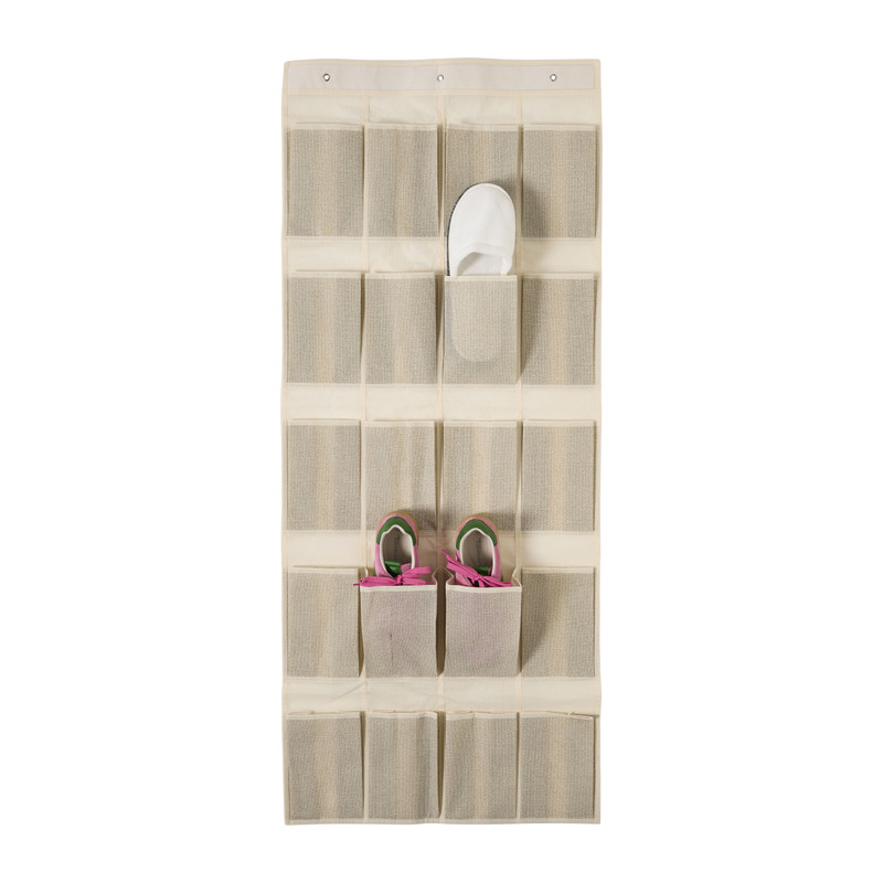 Hangorganiser schoenen 20 vakken - beige - 56x136 cm 