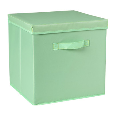 Opbergdoos met deksel - groen - 35x30x15 cm